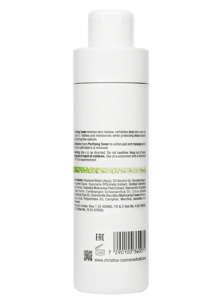 Тоник очищающий для жирной кожи Purifying Toner for oily skin with Lemongrass 300мл Christina — изображение 2