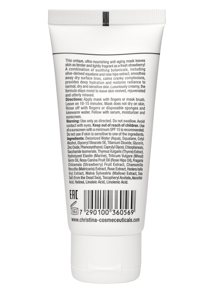 Маска красоты для нормальной кожи клубничная 60мл Sea Herbal Beauty Mask Strawberry Christina — изображение 2